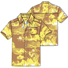 Moldes de confeccion para HOMBRES Camisas Camisa Hawaiian CC 2943